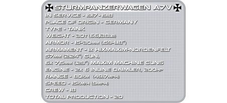 Char allemand STURMPANZERWAGEN A7V