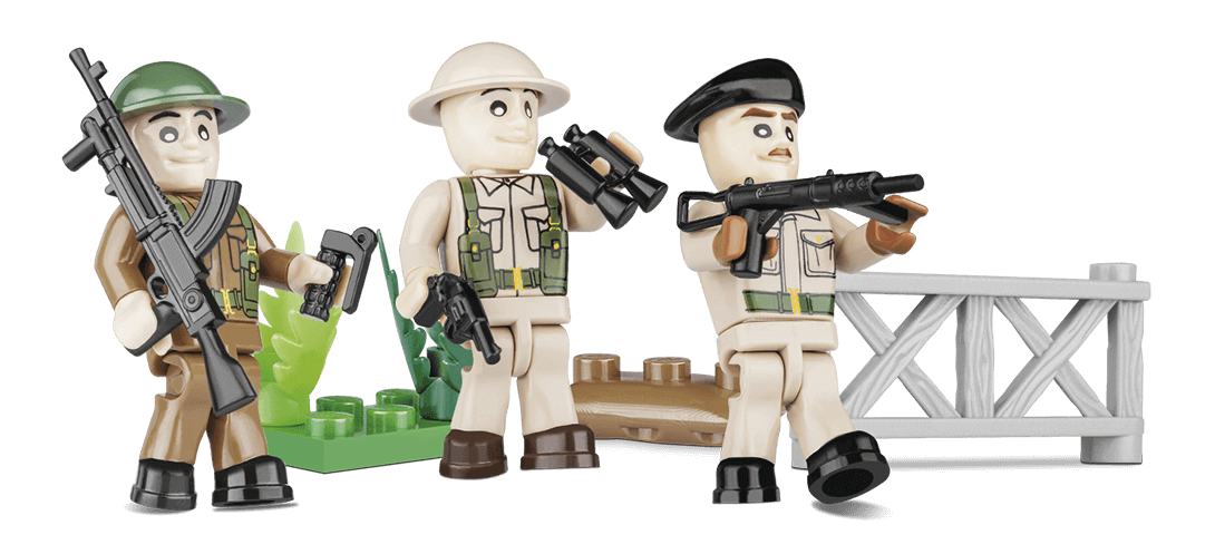 Soldats Britanniques - 3 figurines avec accessoires