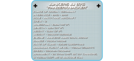 Chasseur bombardier allemand Junkers Ju 87G Panzerknacker