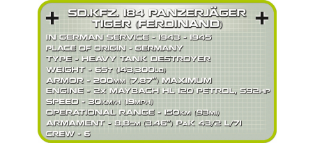 Chasseur de chars allemand SDKFZ 184 PANZERJAGER TIGER (FERDINAND)