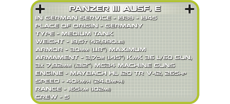Char allemand PANZER III AUSF.E