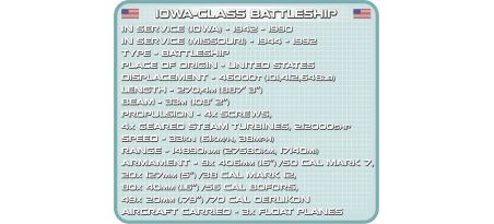 Cuirassé US USS IOWA (BB-61)/USS MISSOURI (BB-63)