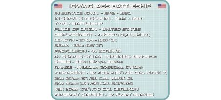 Cuirassé US USS IOWA (BB-61)/USS MISSOURI (BB-63)