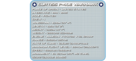 Curtiss P-40E Warhawk - chasseur américain - COBI-5706