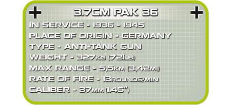 Canon antichar allemand 3.7 cm Pak 36 - COBI-2396
