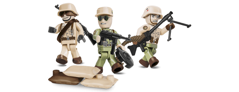 Soldats allemands Afrika Korps - 3 figurines avec accessoires - COBI-2034