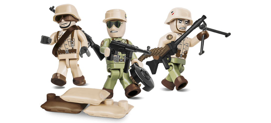 Soldats allemands Afrika Korps - 3 figurines avec accessoires - COBI-2034