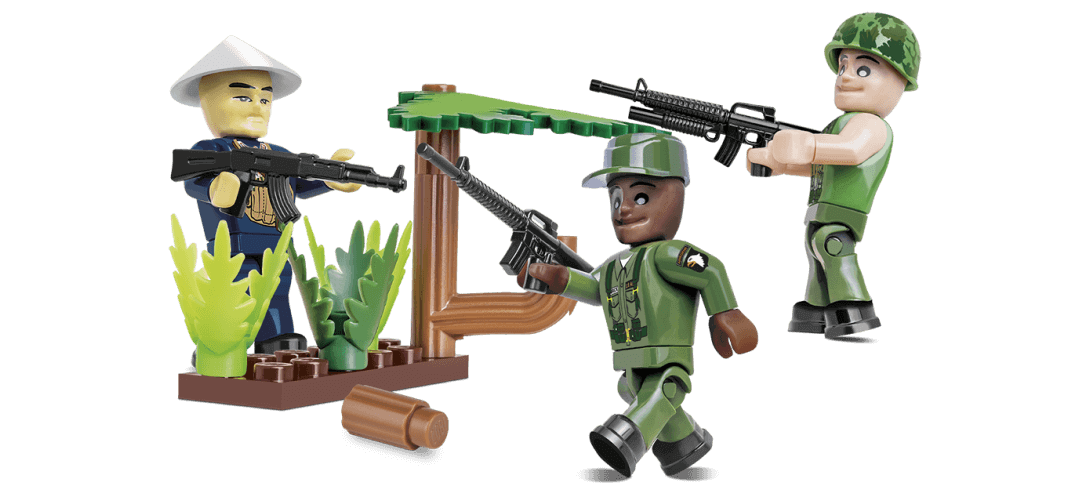 Soldats de la Guerre du Vietnam - 3 figurines et accessoires - COBI-2038