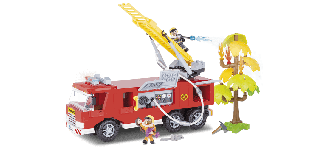 Camion de pompiers avec arbre en feu - COBI-1474