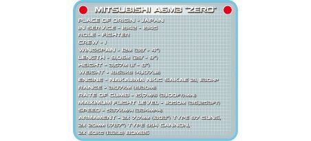 Chasseur japonais Mitsubishi A6M3 Zero - COBI-5537