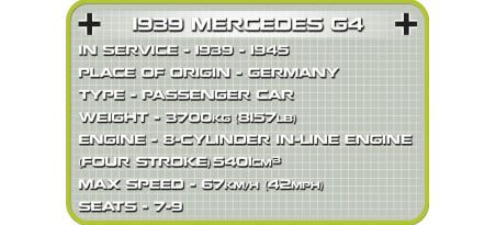 Voiture allemande Mercedes G4 1939 - COBI-2409