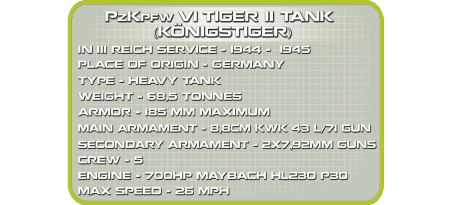 Char allemand King Tiger - COBI-2460