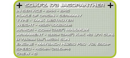 Char allemand SD.KFZ. 173 Jagdpanther - COBI-2473