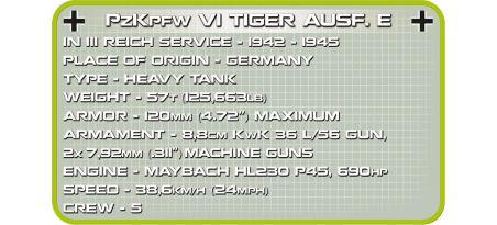 Char allemand TIGER 131  SD.KFZ. 181 VI Ausf. E - COBI-2477