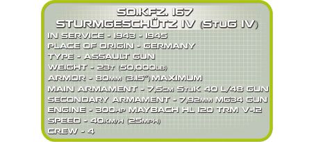 Char allemand SD.KFZ. 167 Sturmgeschütz IV (StuG IV) - COBI-2482