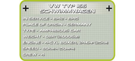 Voiture allemande VW Schwimmvagen type 166 - COBI-2403