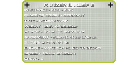Panzer III Ausf E 1:48 - COBI-2707