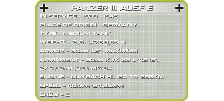 Panzer III Ausf E 1:48 - COBI-2707