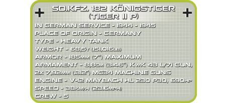 Char allemand TIGER II P SD.KFZ.182 KONIGSTIGER