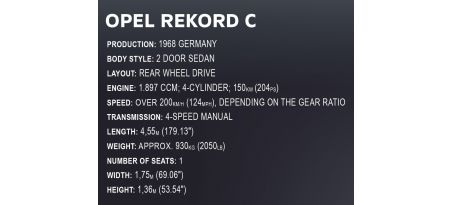 Opel Rekord C - Schwarze Witwe 1:12 - COBI-24333