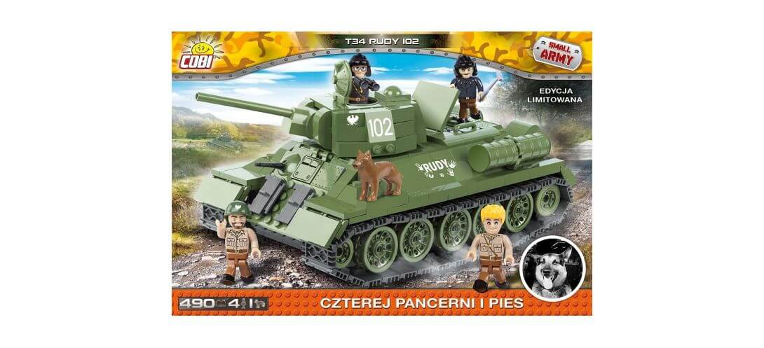 Rudy 102 (T-34) 	Quatre tankistes et un chien	 - COBI-2485