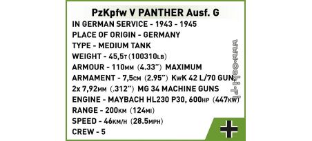 PzKpfw V Panther Ausf. Sol + 8 cm PAW 600 - Edition Limitée - COBI-2565