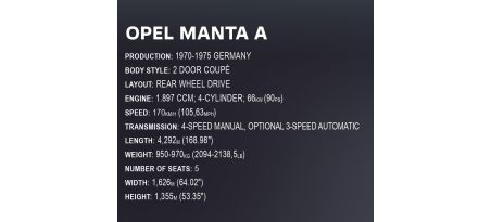 1970 OPEL MANTA A 1:12 EXECUTIVE EDITION - COBI-24338