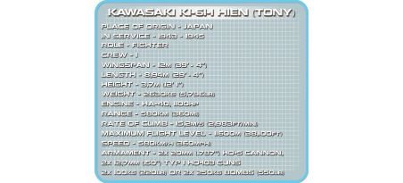 Chasseur japonais KAWASAKI KI-61-I HIEN (TONY)