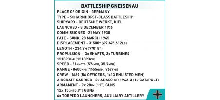 Battleship GNEISENAU - COBI-4835