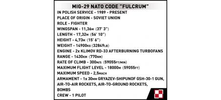 MIG-29 CODE OTAN 	FULCRUM	 - COBI-5834